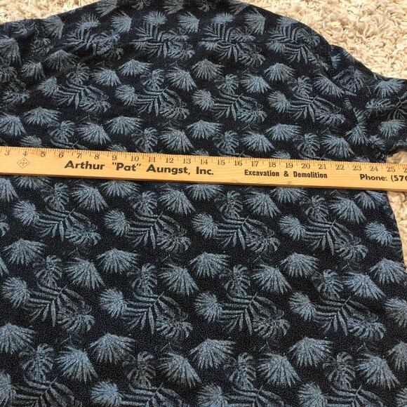 Nat Nast Hawiian Print Silk Blend Button Up SS Shirt Sz XL Mens Navy Blue - Picture 7 of 8